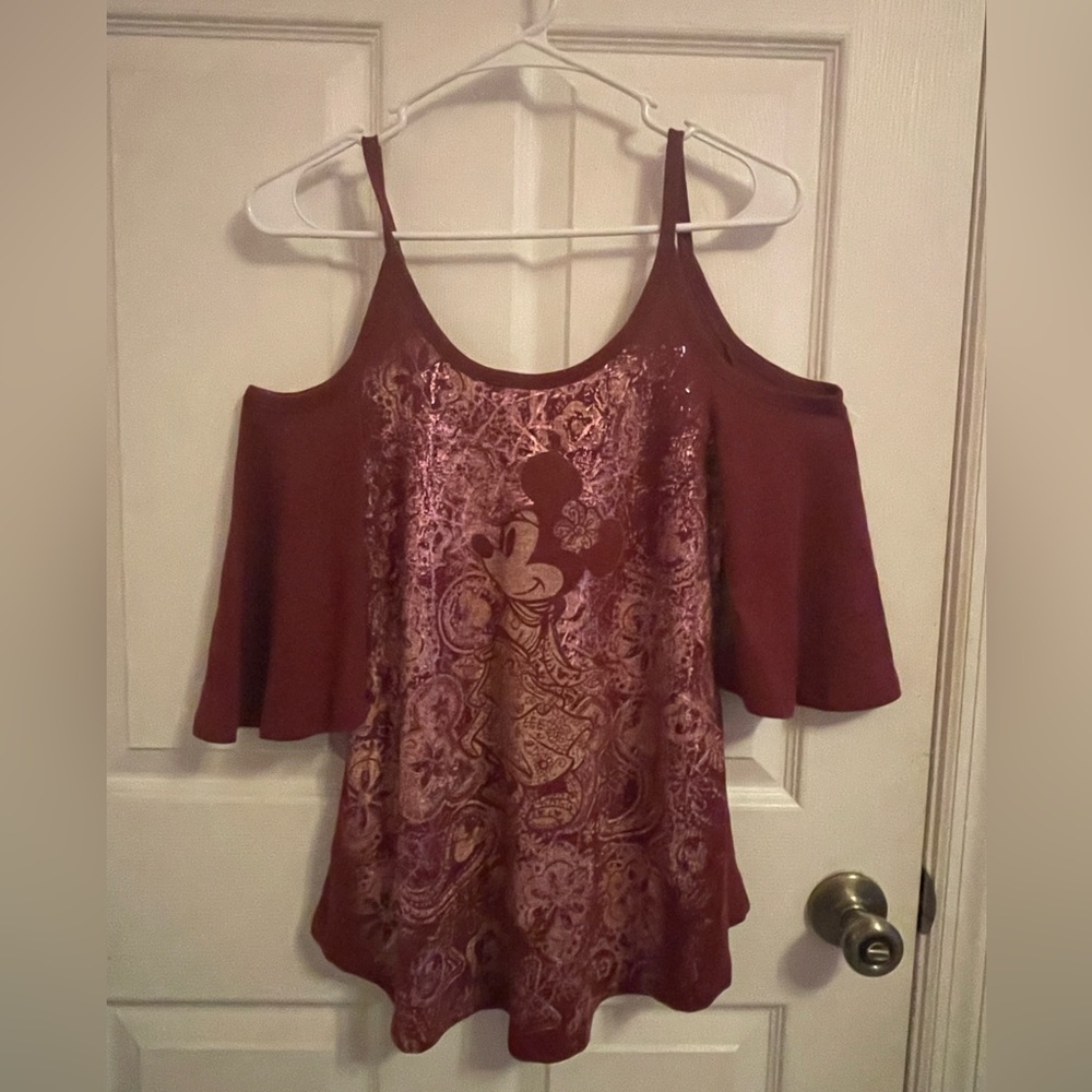 Disney Boutique Minnie Mouse Cold Shoulder Top